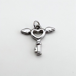 Winged Heart Key Charm