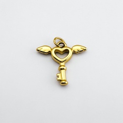 Winged Heart Key Charm