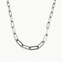 Base Elongated Link Charm Necklace