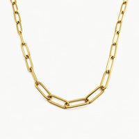 Base Elongated Link Charm Necklace