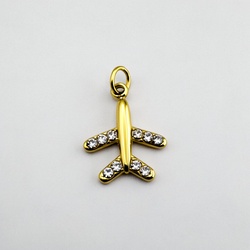 Crystal Airplane Charm